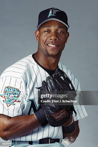 Gerald Williams of the Florida Marlins during picture day at Spring Training on February 22, 2003 at Roger Dean Stadium in Jupiter Florida.