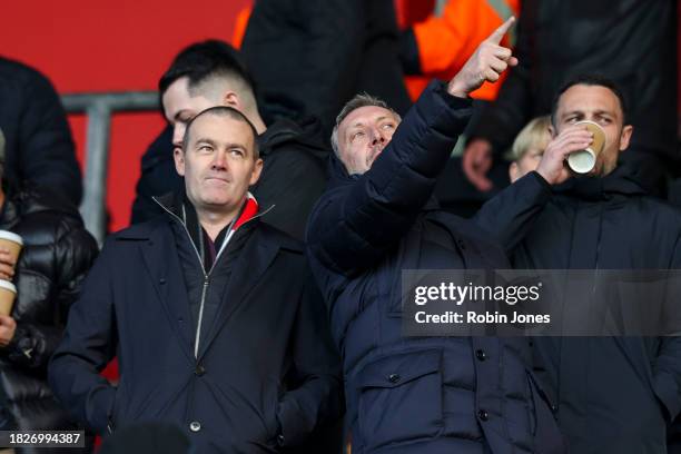 Southampton Chief Executive Phil Parsons with Director of Football Jason Wilcox during the Sky Bet Championship match between Southampton FC and...