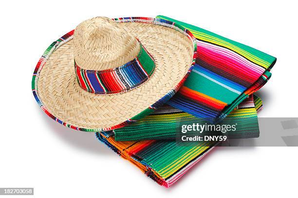 sombrero and blankets - hat sombrero stock pictures, royalty-free photos & images