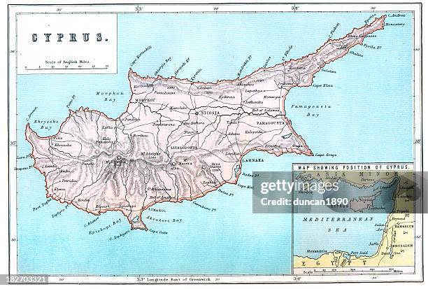 map of cyprus - cyprus stock illustrations