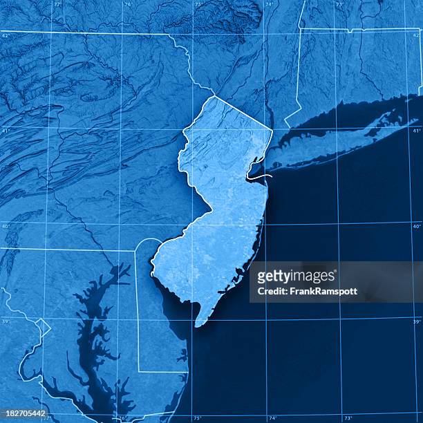 new jersey topographic map - new jersey stock pictures, royalty-free photos & images