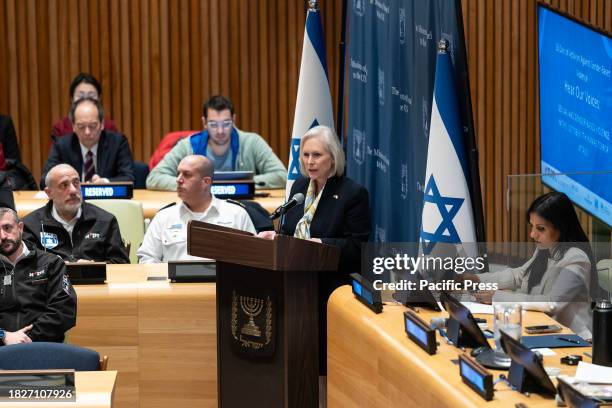 Kirsten Gillibrand speaks during special event to address sexual violence during Hamas terror attack on October 7 held at UN Headquarters. During the...