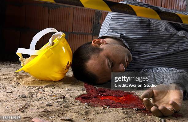 accident at the construction site - gory of dead people stock pictures, royalty-free photos & images