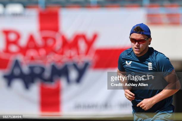 Sam Curran of England during a Nets and Training session ahead of the first ODI during CG United One Day International series at Sir Vivian Richards...