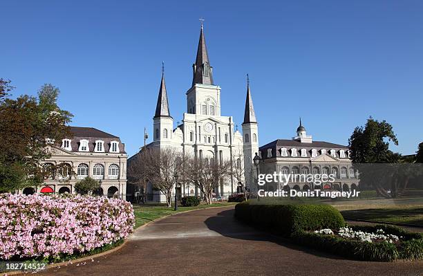 jackson square new orleans - st louis cathedral new orleans 個照片及圖片檔
