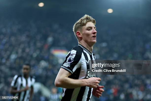 Anthony Gordon of Newcastle United celebrates after scoring the team's first goal during the Premier League match between Newcastle United and...