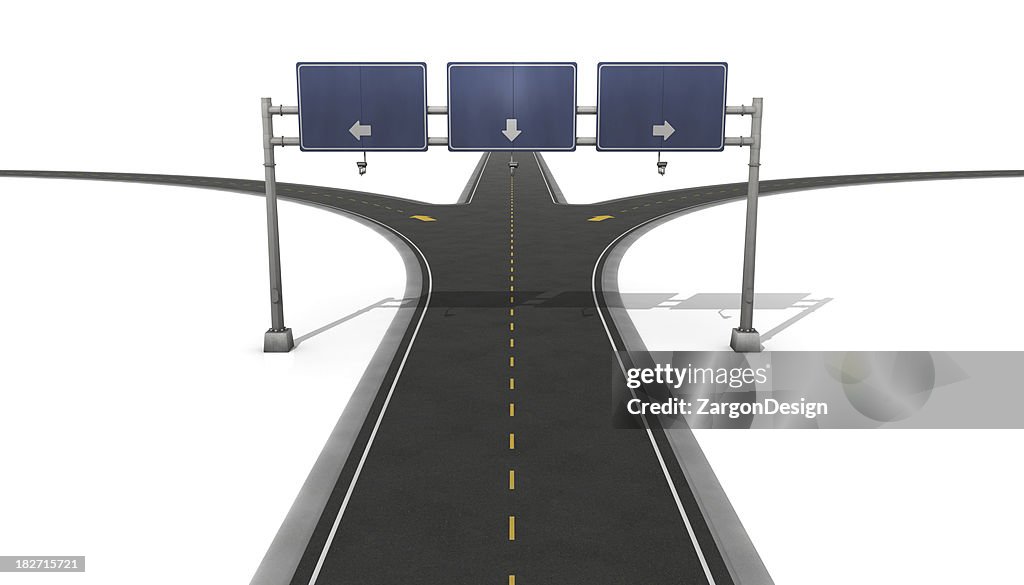 Three Way Intersection High-Res Stock Photo - Getty Images