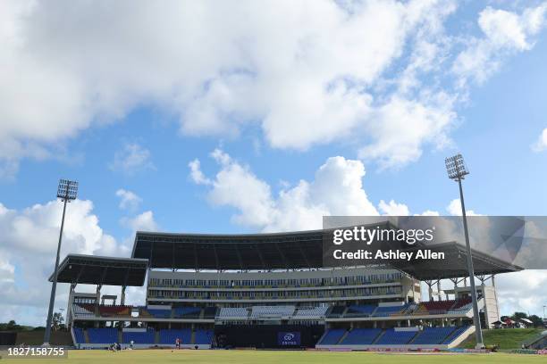 General view of the ground after a Nets and Training session ahead of the first ODI during CG United One Day International series at Sir Vivian...