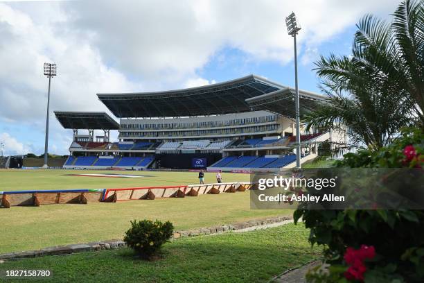 General view of the ground after a Nets and Training session ahead of the first ODI during CG United One Day International series at Sir Vivian...
