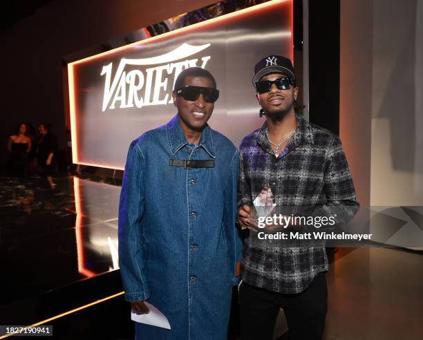 Babyface and Metro Boomin, winner of the Producer of the Year award, pose onstage during Variety's Hitmakers presented by Sony Audio on December 02,...