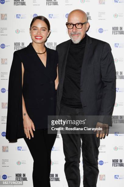 Actress Matilde Gioli and Director Nicola Barnaba attends the 33rd Noir In Festival 2023 on December 02, 2023 in Milan, Italy.