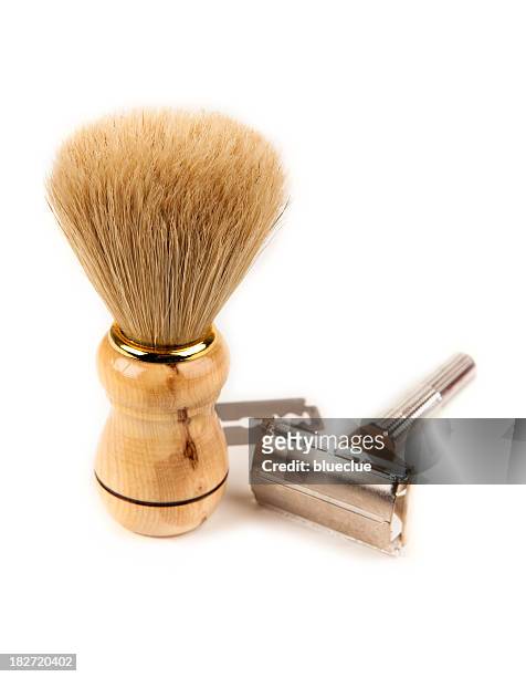 kit de barbear - shaving brush - fotografias e filmes do acervo