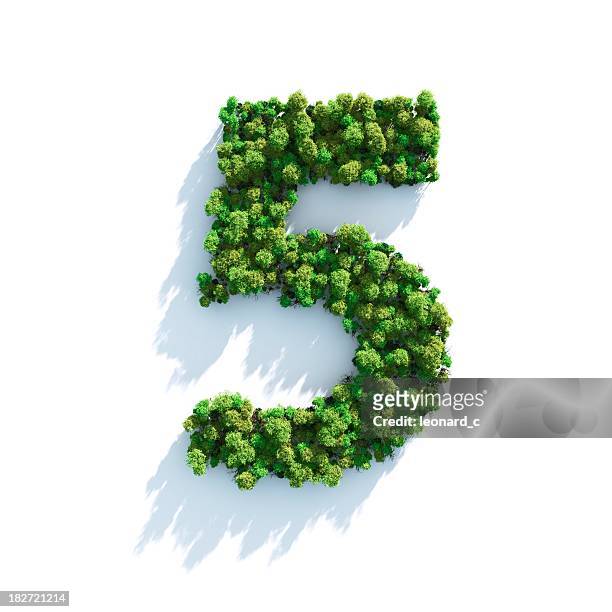 number 5: top view - alphabet 3d stock pictures, royalty-free photos & images