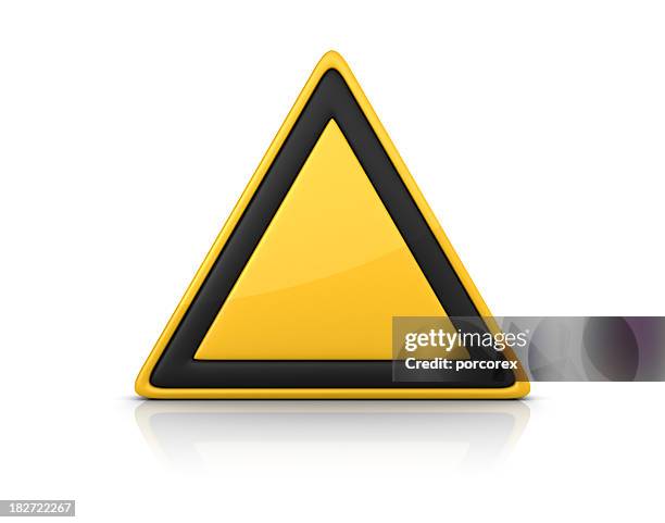 blank warning sign - blank road signs stockfoto's en -beelden