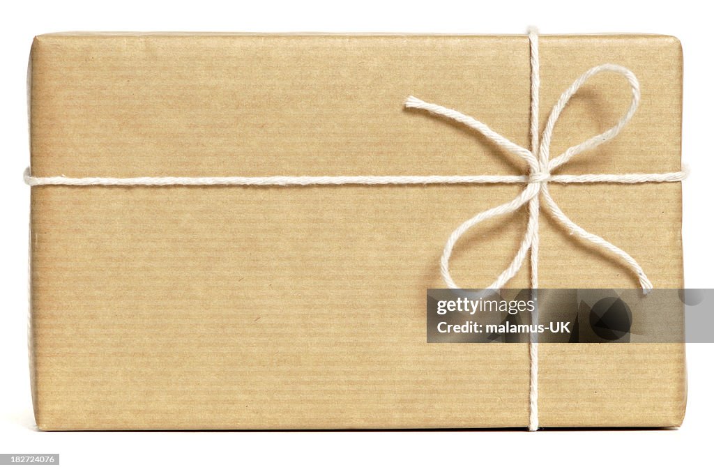 Brown wrapped parcel