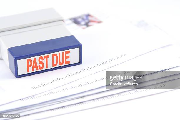 the last due bills and the stamp - overdraft stock pictures, royalty-free photos & images