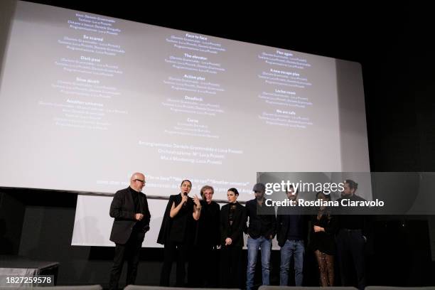 Nicola Barnaba, Matilde Gioli, Roberto Cipullo, Ilenia Calabrese, Vincenzo Scuruchi, Luca Attadia, Flora Contrafatto and Antonio Di Turi attend the...