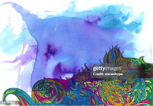 die purple land - legumes aquarelle stock-grafiken, -clipart, -cartoons und -symbole