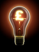 Lucrative idea: light bulb with pound sign, clipping path included