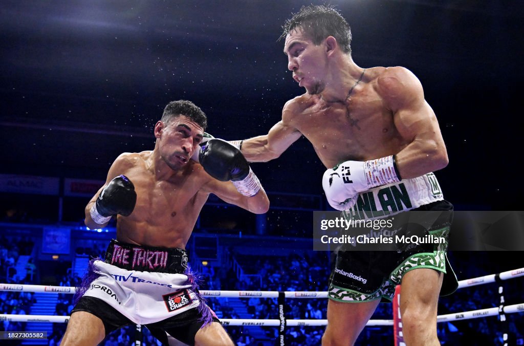 Jordan Rutter Boxing Michael Conlan punches Jordan Gill during the WBA International Super ...