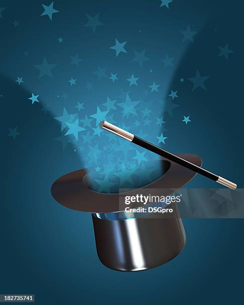 abracadabra - magic hat stock pictures, royalty-free photos & images