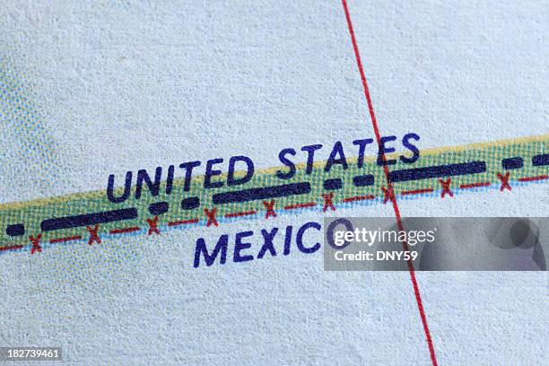 frontera - mexico map fotografías e imágenes de stock