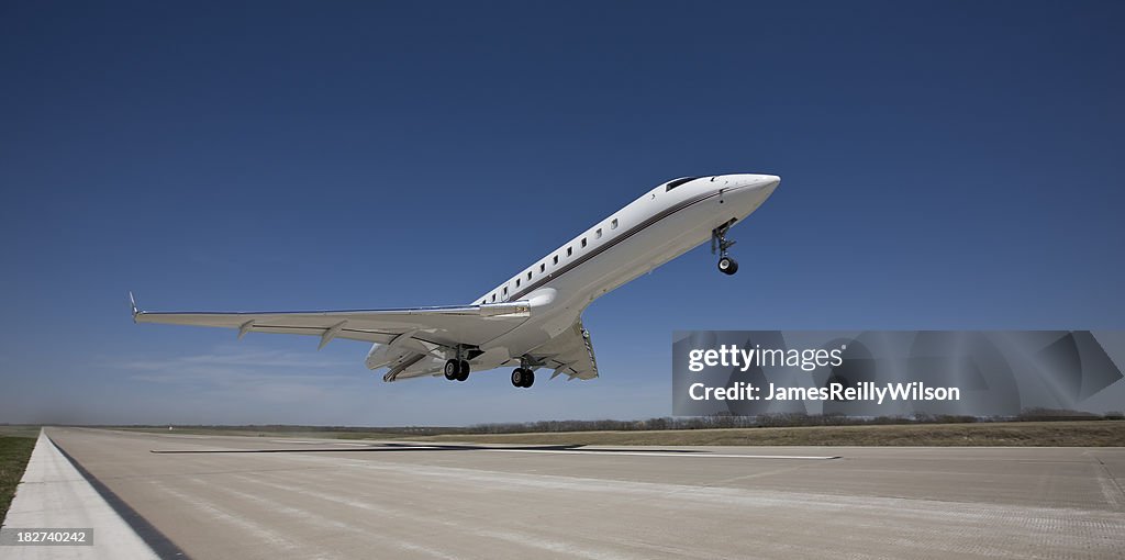 Business Jet Rockets Off The Runway