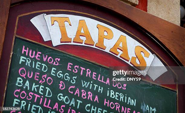 tapas menu - tapas spain stock pictures, royalty-free photos & images