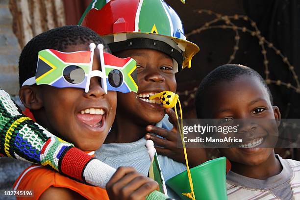 soccer fever south africa - south african culture stock pictures, royalty-free photos & images