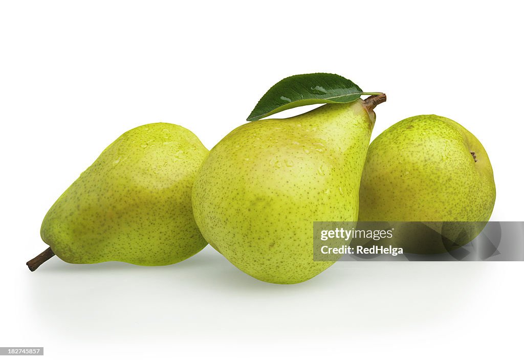 Pears green with Leaf