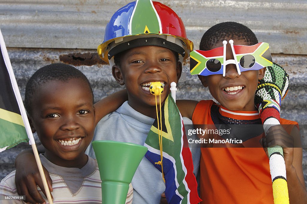 Kinder Fußball-fans Südafrika