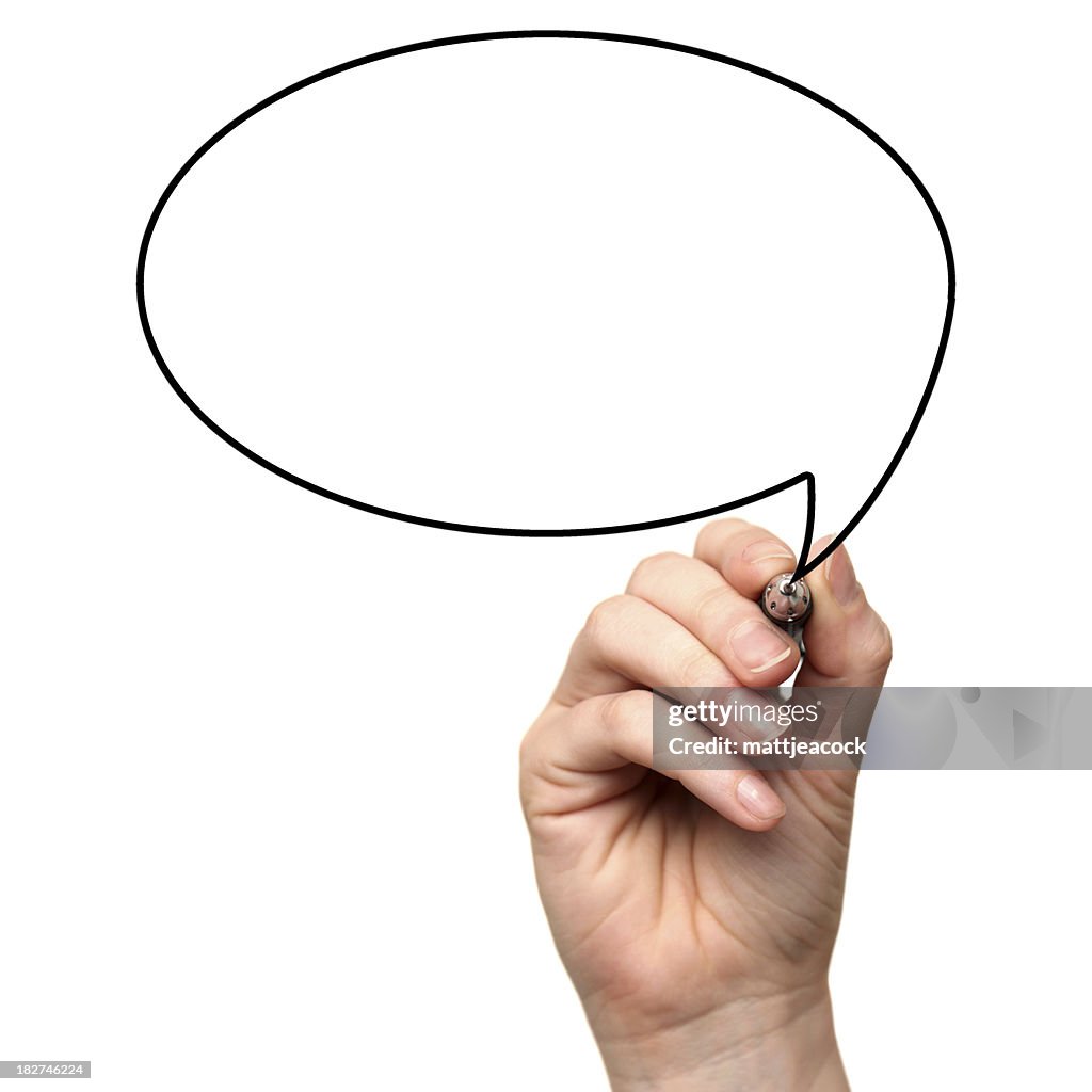 Hand drawn speech bubble