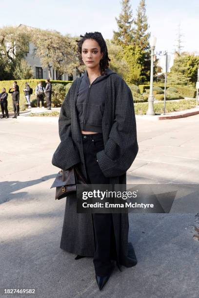 Sasha Lane attends the Balenciaga Fall 24 Show on December 02, 2023 in Los Angeles, California.