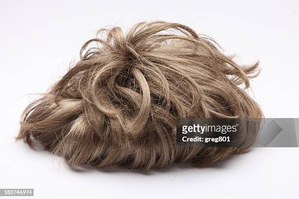 false wig on the white background size xxxl - toupee stockfoto's en -beelden