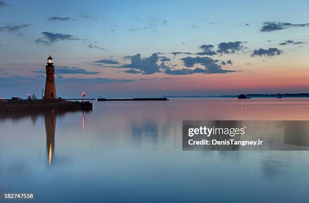 buffalo light - lighthouse sunset stock pictures, royalty-free photos & images