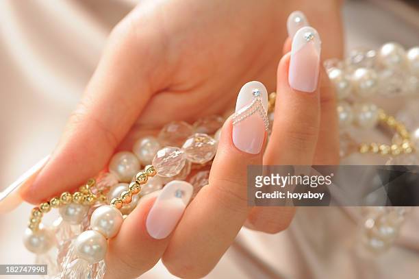 fingernail - diamante 個照片及圖片檔