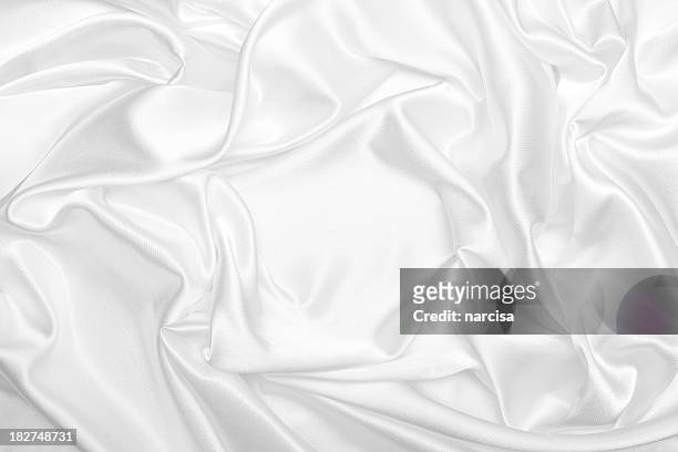white satin silk wrinkled background - white satin stock pictures, royalty-free photos & images