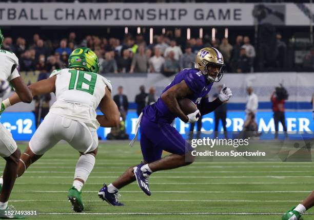 Washington Huskies wide receiver Ja'Lynn Polk in action during the PAC-12 Championship Game between the Oregon Ducks and the Washington Huskies...