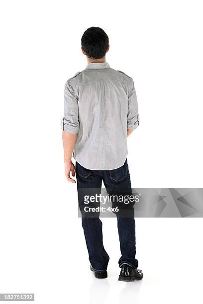 rear view of an isolated casual male - back shot position stock pictures, royalty-free photos & images