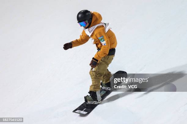 Kimata Ryoma of Japan competes in the Men's Snowboard Big Air World Cup final at Big Air Shougang on December 2, 2023 in Beijing, China.