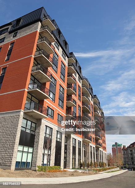 modern condominium building exterior - borough district type stock pictures, royalty-free photos & images