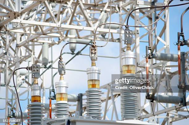 high voltage power supply. - electrical grid stock pictures, royalty-free photos & images