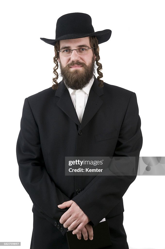 Rabbi looking at camera