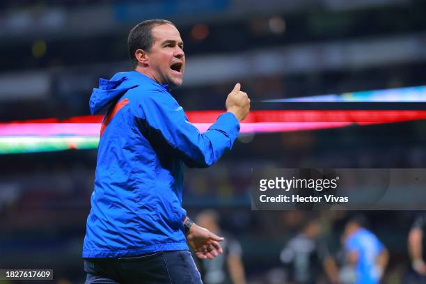 Andre Jardine, coach of America celebrates the victory after the quarterfinals second leg match between America and Leon as part of the Torneo...