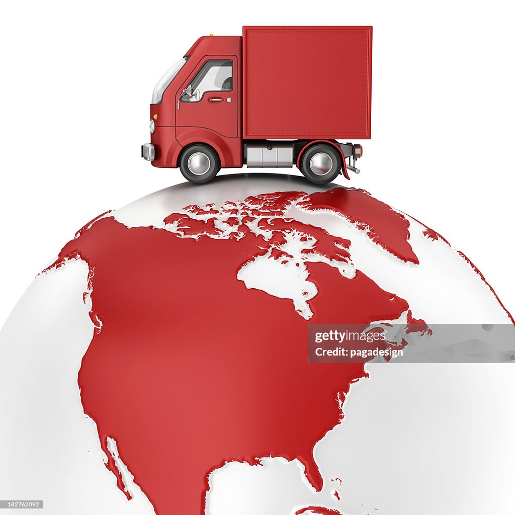 Delivery van on earth