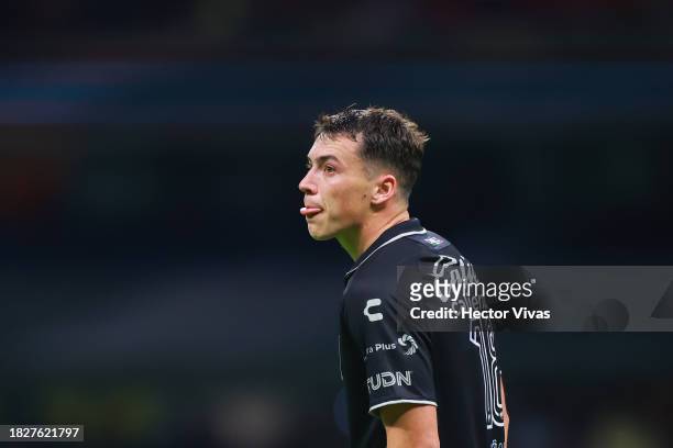 Federico Viñas of Leon gestures during the quarterfinals second leg match between America and Leon as part of the Torneo Apertura 2023 Liga MX at...