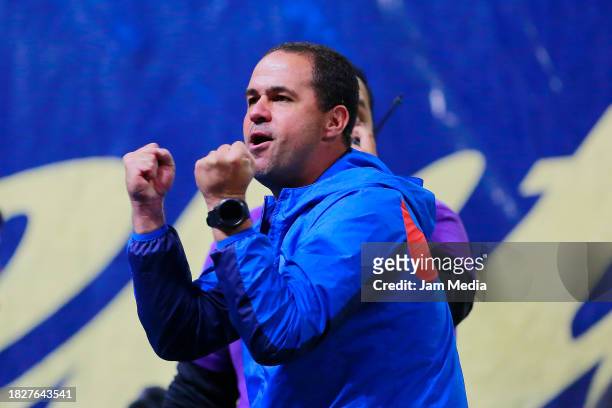 Andre Jardine, head coach of America, celebrates after winning the quarterfinals second leg match between America and Leon as part of the Torneo...