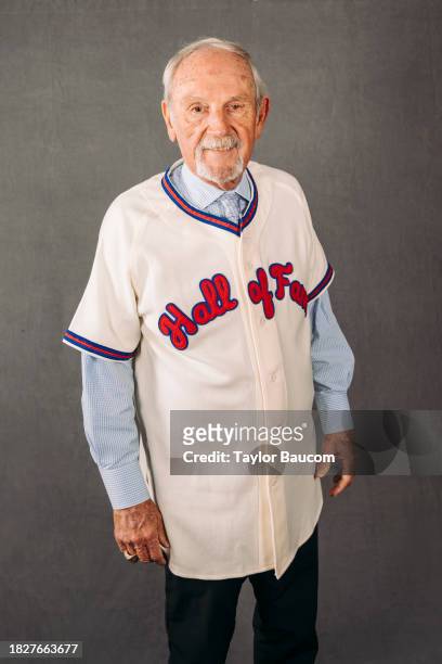 Jim Leyland poses for a portrait after his Hall of Fame press conference at the 2023 MLB Winter Meetings at Gaylord Opryland Resort & Convention...