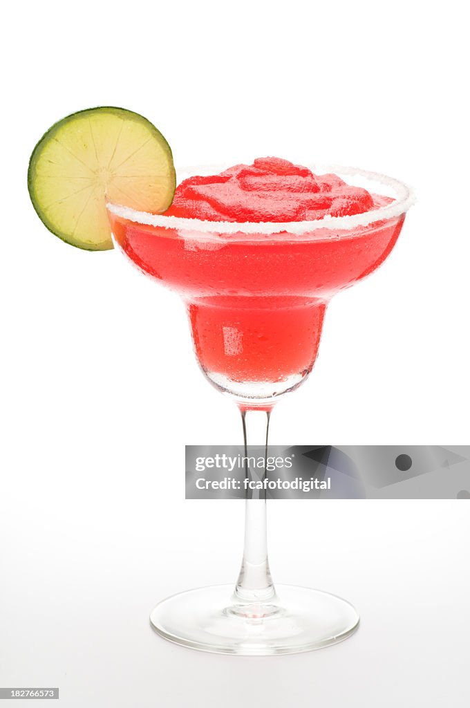 A strawberry daiquiri drink from the bar