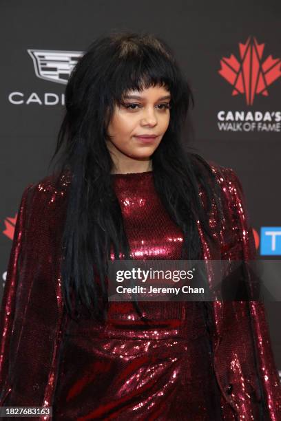 Fefe Dobson attends the Canada's Walk of Fame 25th Anniversary Celebration at Metro Toronto Convention Centre on December 02, 2023 in Toronto,...